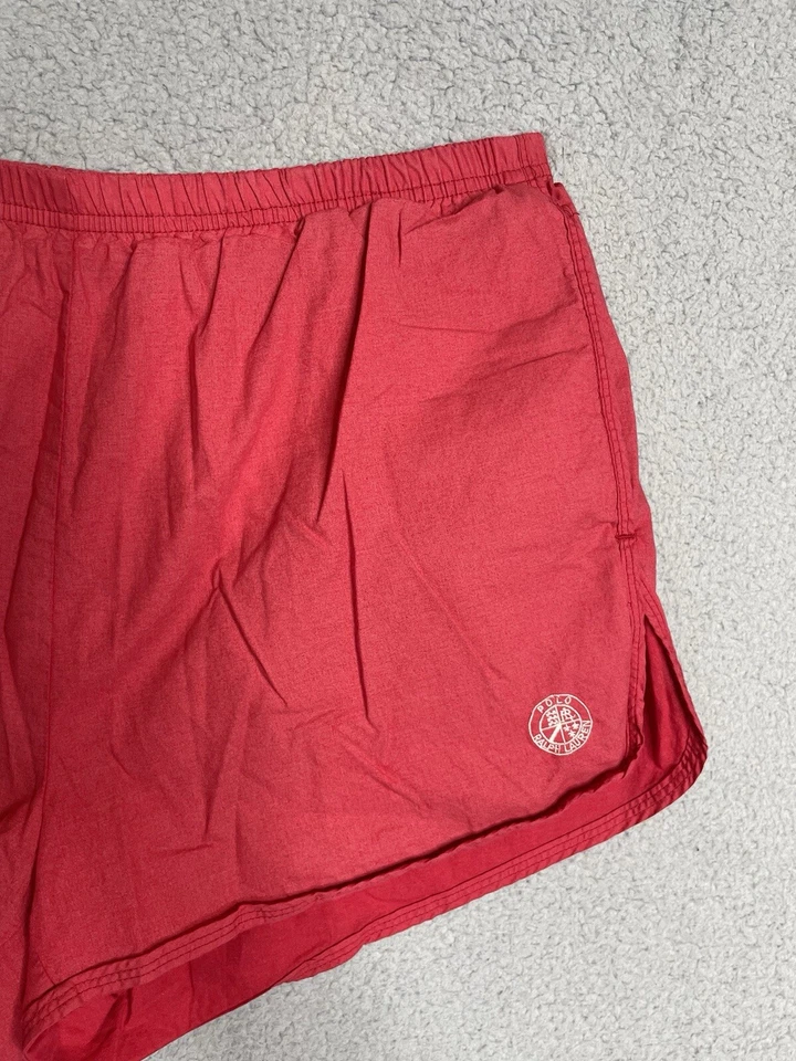 VTG 90's Polo Ralph Lauren Run Swim Shorts 3" Mens L Red PRL Club - Image 2 of 4