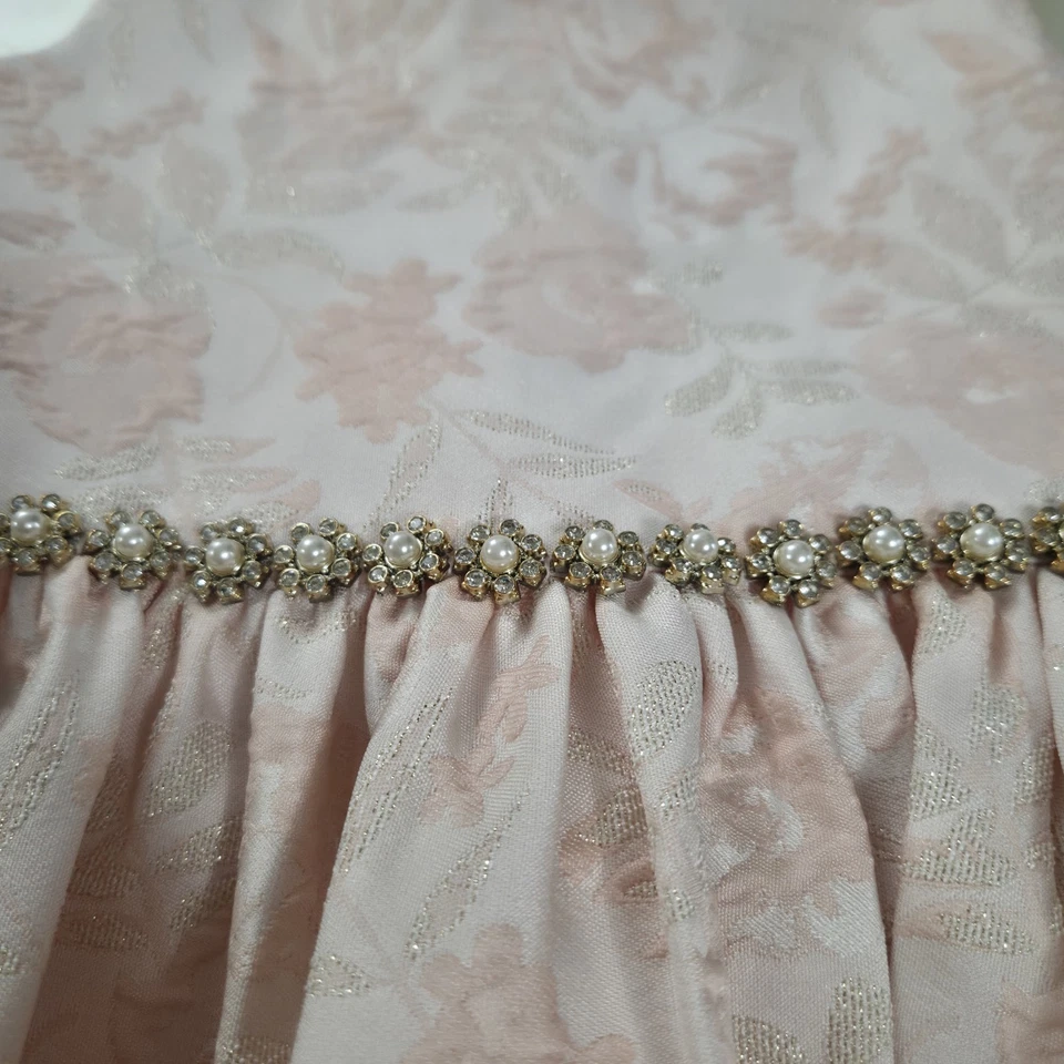 Vestido Floral Jacquard Rosa Rubor Princesa Americana Niñas Talla 10 Usado en Excelente Condición Precioso Foto 2 de 4