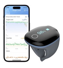 Wellue O2Ring Pulse Oximeter Blood Oxygen Monitor with Vibration Reminder APP,PC