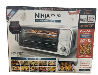 Ninja Flip 10-in-1 Toaster Oven & Air Fryer w/ Added Broil Rack Countertop Oven