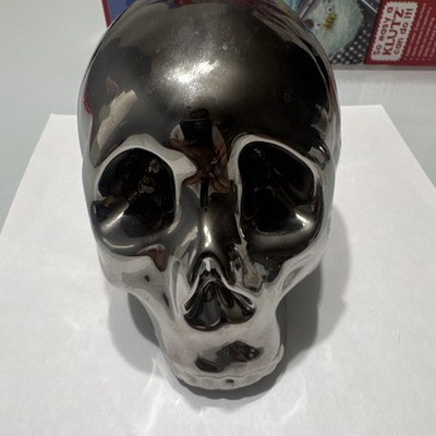 Three Hands Corp Silver Metallic Skull Coin Bank