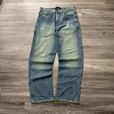 Vintage Rocawear Baggy Wide Leg JNCO Jeans Size 32x32 Embroidered Y2K Washed