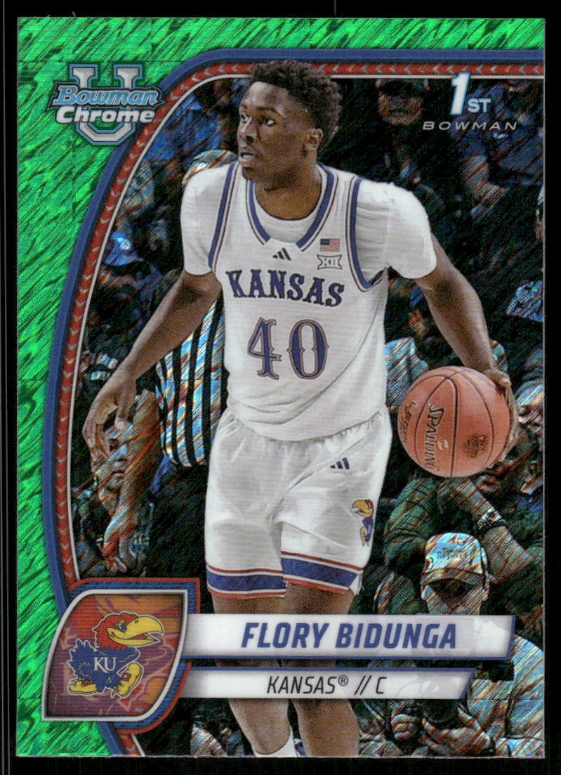 2024-25 Bowman University Chrome #24 Flory Bidunga Green Shimmer Refractor