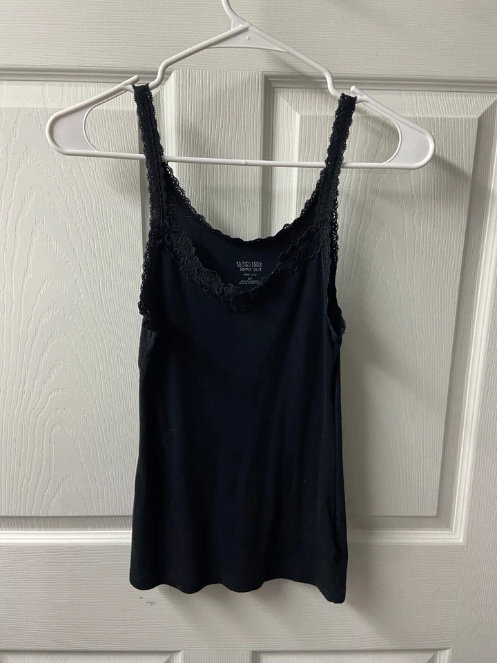 Mossimo Supply Co Cami Top Sweetheart Neckline Womens Small Black Lace Trimmed - Image 2 of 4
