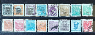 Brazil 16 stamps canceled from 1927 46 Michel value €10.60