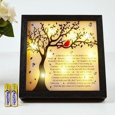 WOODEXPE Sympathy Gift LED Memorial Shadow Box 8"x8" Memorial Gifts for Loss ...