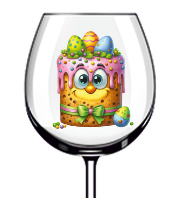 12x bunte Ostern Cup Cake Vinyl Aufkleber Abziehbild Becher Weinglas Flasche Tasse