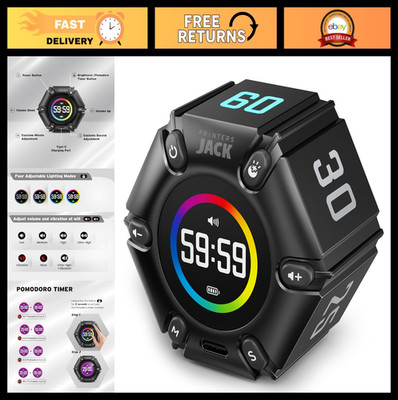 Productivity Timer Cube - Visual Focus Timer with Mute, Vibration & Sound Alerts
