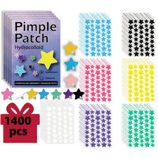 1400Pcs Colorful Cute Star Heart Shaped Acne Treatment Sticker Invisible Acne Co