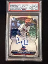 #CPA-CDC Carlos De La Cruz 2023 Bowman Chrome Phillies Prospect Auto