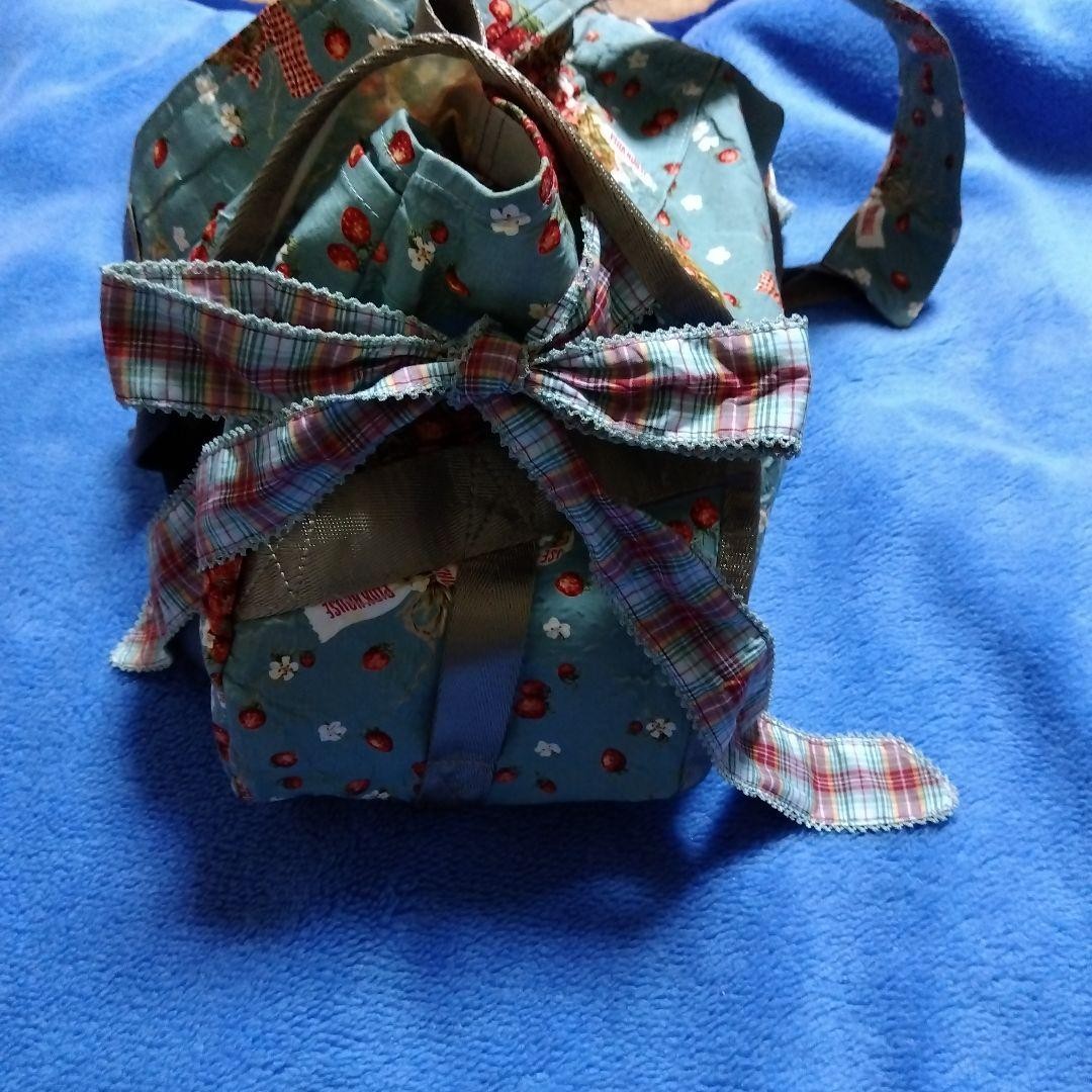 Pink HOU Strawberry Pattern Backpack - image 6