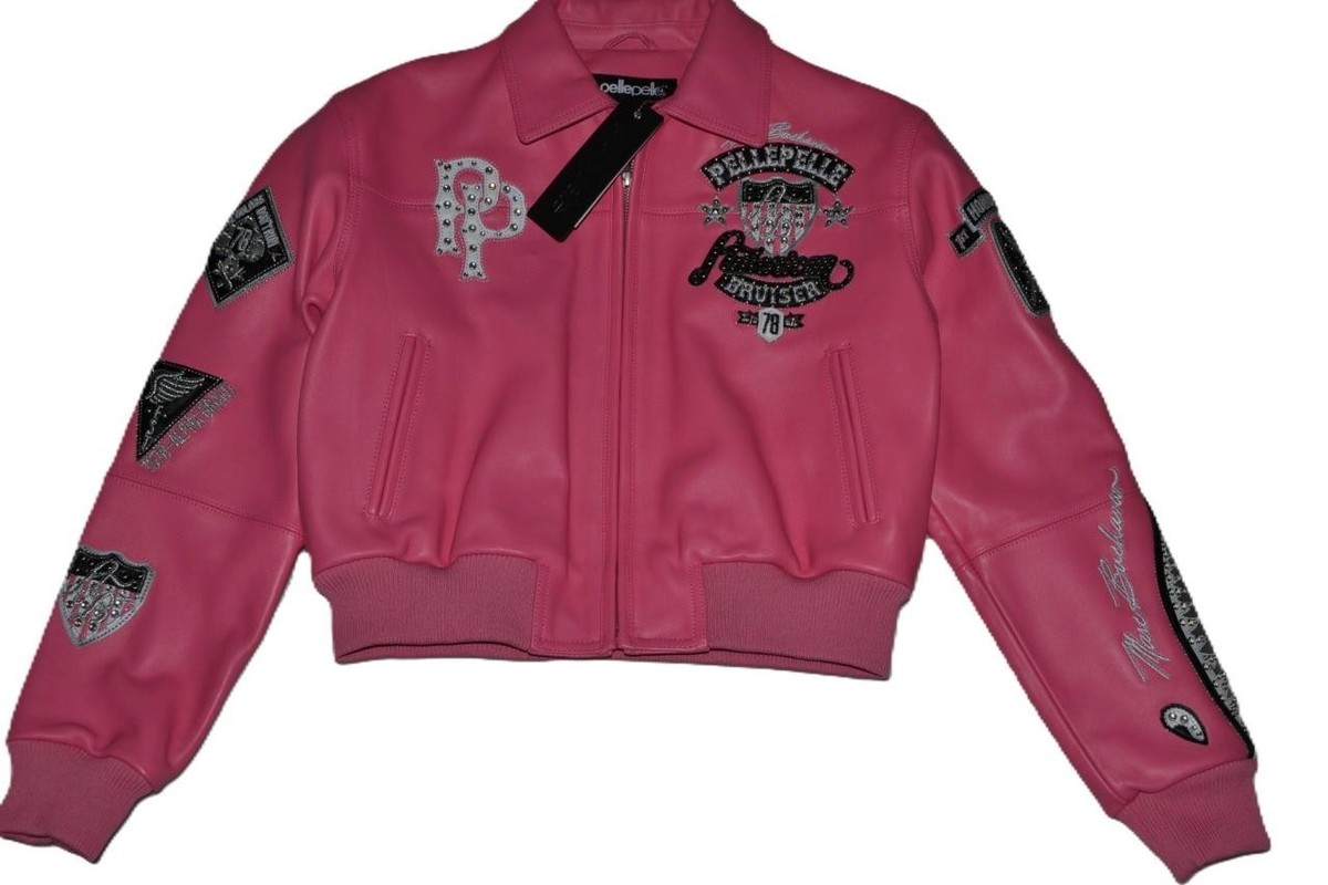 AUTHENTIC Pelle Pelle Womens LEATHER Jacket American Bruiser PINK