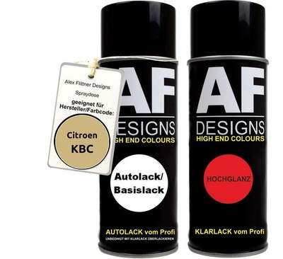 Spraydose für Citroen KBC Jaune Scott Metallic Basislack Klarlack Sprühdose 400m