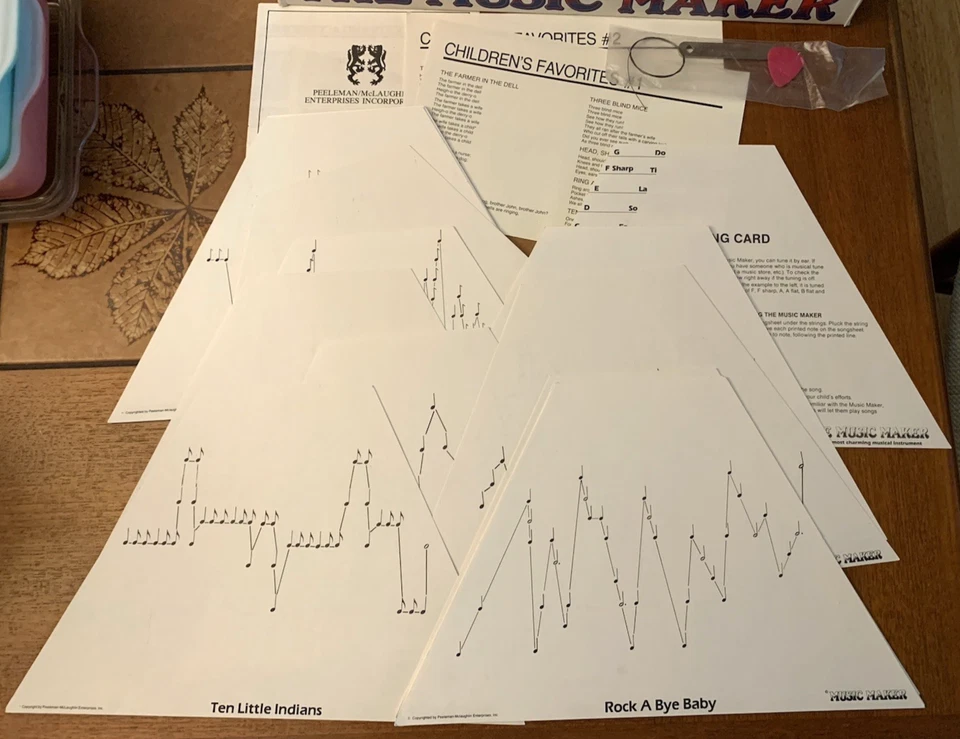 The Music Maker Melody Lap Harp/Zither w 18 Song Sheets VGC w Tuner, String, Pic - Image 4 of 4