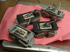 LOT OF 4 HARTING 10-PIN FEMALE CONNECTORS IN METAL HOUSING NO COVERS