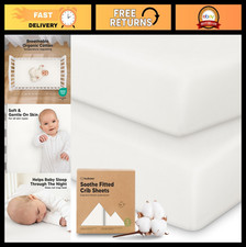 2-Pack Organic Fitted Crib Sheets 52x28 for Boys Girls - Soft Jersey Cotton, N