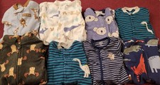 Baby Boy Mixed Lot Of 3 Month Footed Pajamas Fleece And Cotton