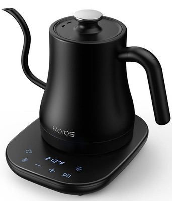 KOIOS Gooseneck Electric Kettle Temperature Control Mute Mode - MATT BLACK