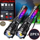 Super Bright LED Flashlight USB Rechargeable XHP50 Tactical Work Lights Zoomable