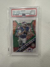 2020 PANINI MOSAIC   GREEN  PRIZM PSA 10 GEM  JOSH ALLEN BILLS WILL TO WIN 