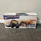Vtg Dinosaur Lamp Amber Glass Shell 16" American Lighting NEW NOS Tiffany Style