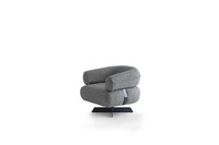 Grauer Textilsessel Designer Wohnzimmer Luxus PolstermöBel