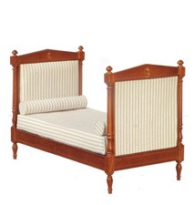 Lit De Jour En Noyer Empire Pour Poupées JBM Mobilier De Chambre Miniature 1:12