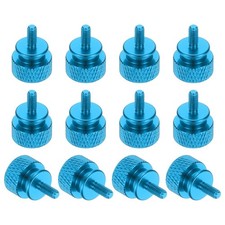 12 Pcs Computer Case Thumb Screw M3 x 7mm Knurled Screws, Light Blue