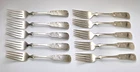 10 Towle "1690 ENGRAVED" Sterling Silver 6 3/4" Forks - NO MONO - Some GW - 354g