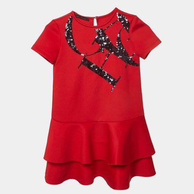 CH Carolina Herrera Minikleid rot Neopren Pailletten M
