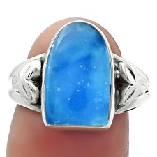 Natural Smithsonite 925 Sterling Silver Ring s.7.5 Jewelry R-1261