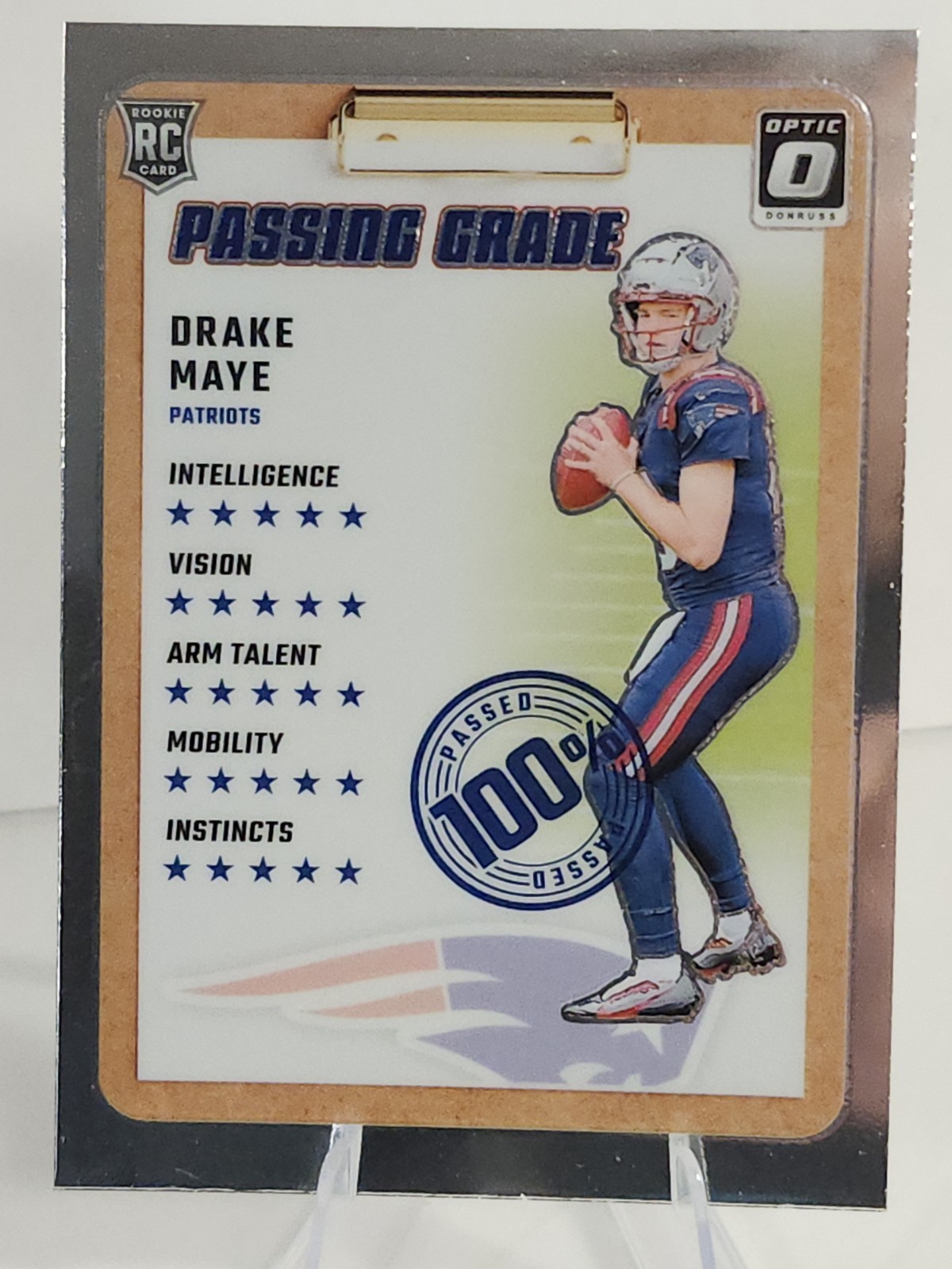 2024 Donruss Optic Drake Maye Passing Grade #4 Patriots RC Rookie