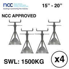 Static Caravan Axle Stands Large 4 Pack Extra Wide Mobile Home Support 15" - 20"