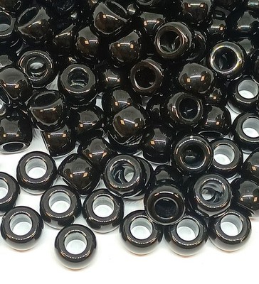 9x6 mm Gut Poliert Undurchsichtig Schwarz Acryl Pony Perlen Zum Selbermachen Handwerk Schmuck Herstellung