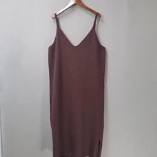 Choco Brown V-Neck Long Dress with Tie