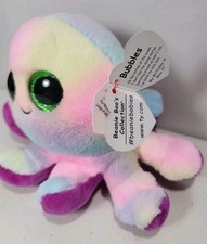 Ty Beanie Boos - Bubbles the Octopus, Glitter Eyes, MWMT Stuffed Animal Toy