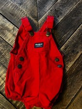 Vintage Oshkosh Red Bubble Romper 18 Months Vestbak Baby Made USA Overalls