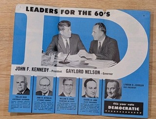 JFK Wisconsin 1960 Political Campaign Poster Pamphlet Coattails Gaylord Nelson
