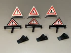 Playmobil Vintage & New Road Signs • Six Road Signs & Three Vintage Tire Blocks