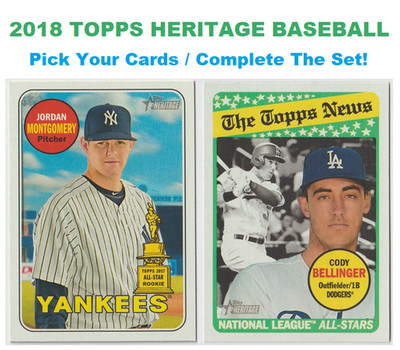 2018 Topps Heritage Baseball - Pick Your Cards / Complete The Set!