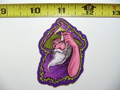 MAGICAL MUSHROOM MAN SMALL STICKER DECAL NEON STYLE FUNNY VINYL DECORATION