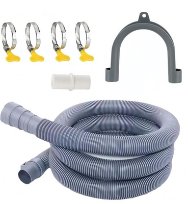 #ad #ad 3.0M 9.8ft Long Washing Machine Drain Hose Kit with 4Clamps Adapter U Bend BR $9.98