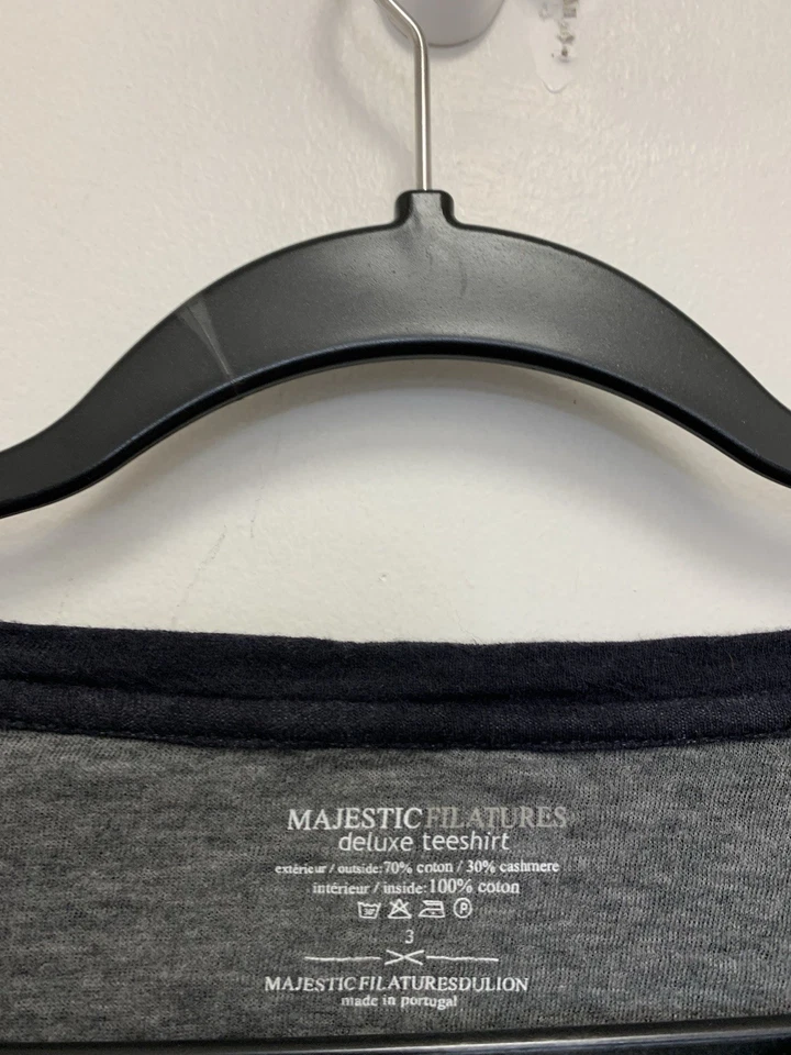 Camiseta Majestic Filatures Deluxe Crew Suave Azul Marino Manga Larga Top Talla 3 Foto 3 de 4