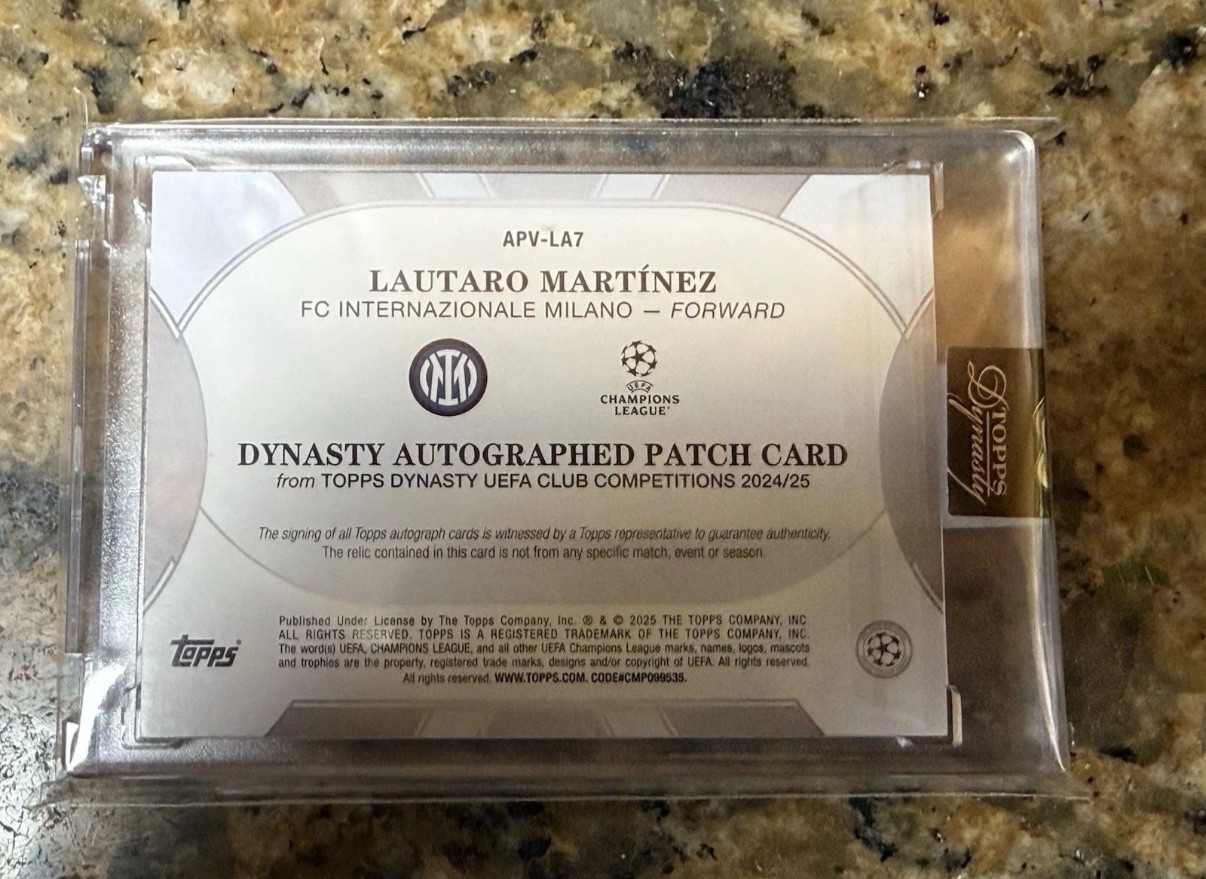 Topps UCC Dynasty 24-25 Lautaro Martinez 3 Color Patch Auto #5/10 MATCH WORN view 2