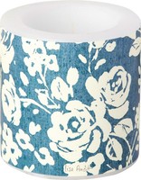 Ihr SöLveig Windlicht Lampionkerze Kerze Wachs Rosen Blumen Ø7,5 Xh7,5 Cm Blau