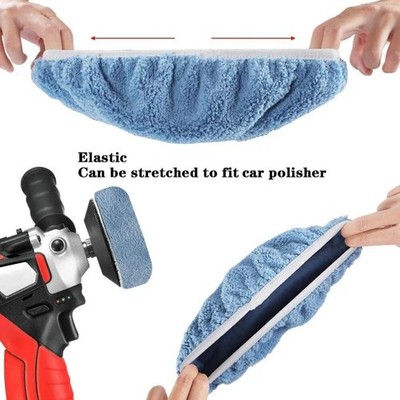 Polishing Bonnet Microfiber Wool Pad 5-6 Inch Car Paint Care Orbital Sander New&