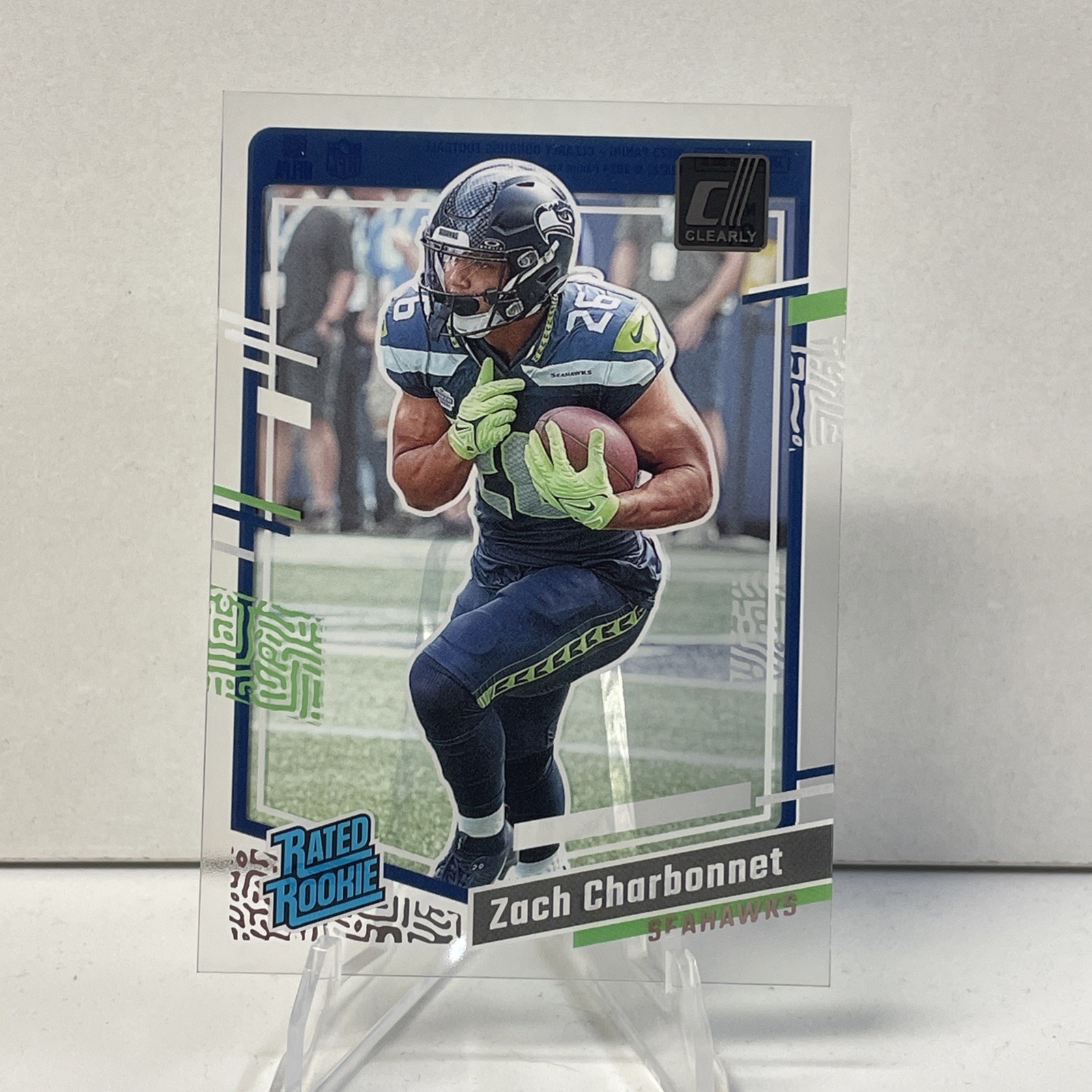 ZACH CHARBONNET 2023 Panini Clearly Donruss #91 Rated Rookie Seattle Seahawks