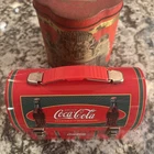 2 Vintage  Coca  Cola  Tins. Mini Lunch Box & Ladies  Red Tin