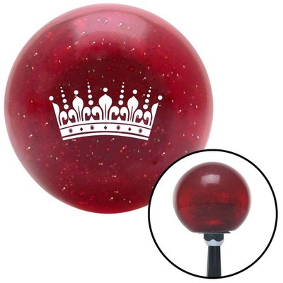 White Queens Crown Red Metal Flake Shift Knob w/ M16x1.5 Insert Shifter Auto