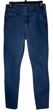 Mother Jeans Women 27 Blue Midnight Denim High Waisted Looker Ankle Fray
